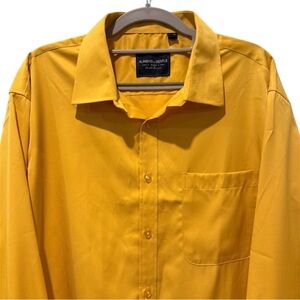 Alimens & Gentle Long Sleeve‎ Button Front Dress Shirt Mustard Yellow Size Large
